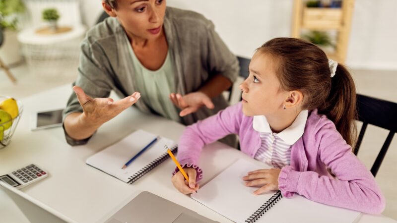Girl Learning with Spanish Tutor in Cary NC
